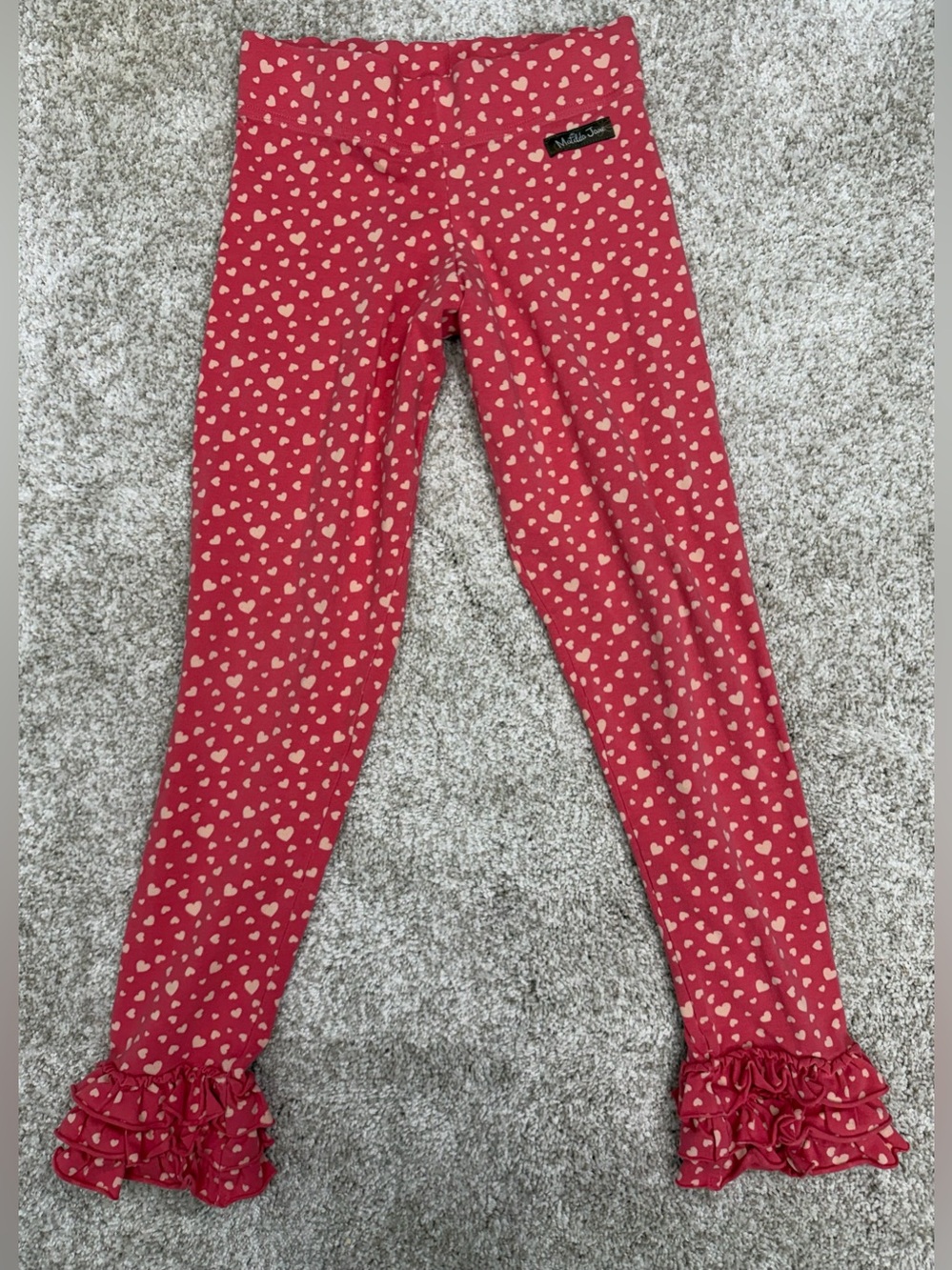 Matilda Jane Girls Heart Ruffle Leggings Size 10
